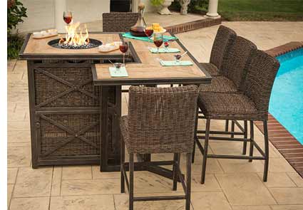 Patio Furniture By Agio Franklin, Agio Fire Pit Table Sets